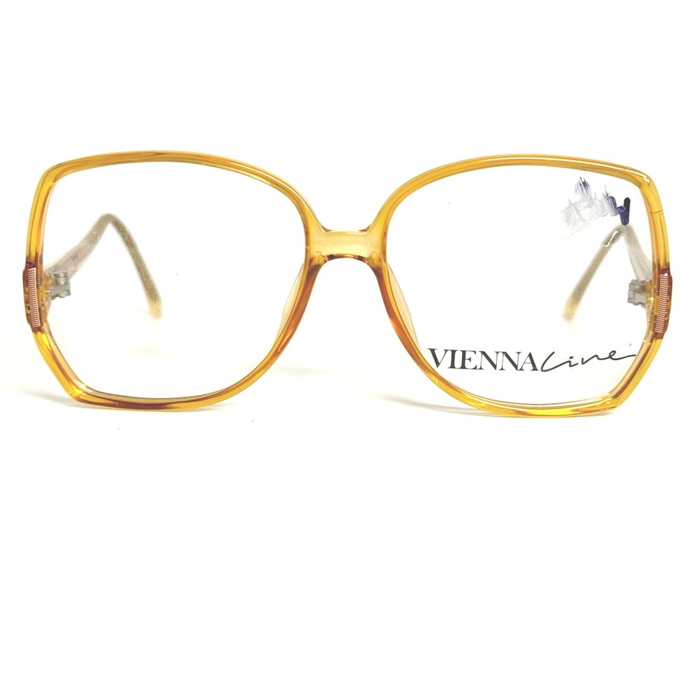 Vienna Line 1563 Vintage Eyeglasses Frames Amber Slovenia Optyl Oversized Square